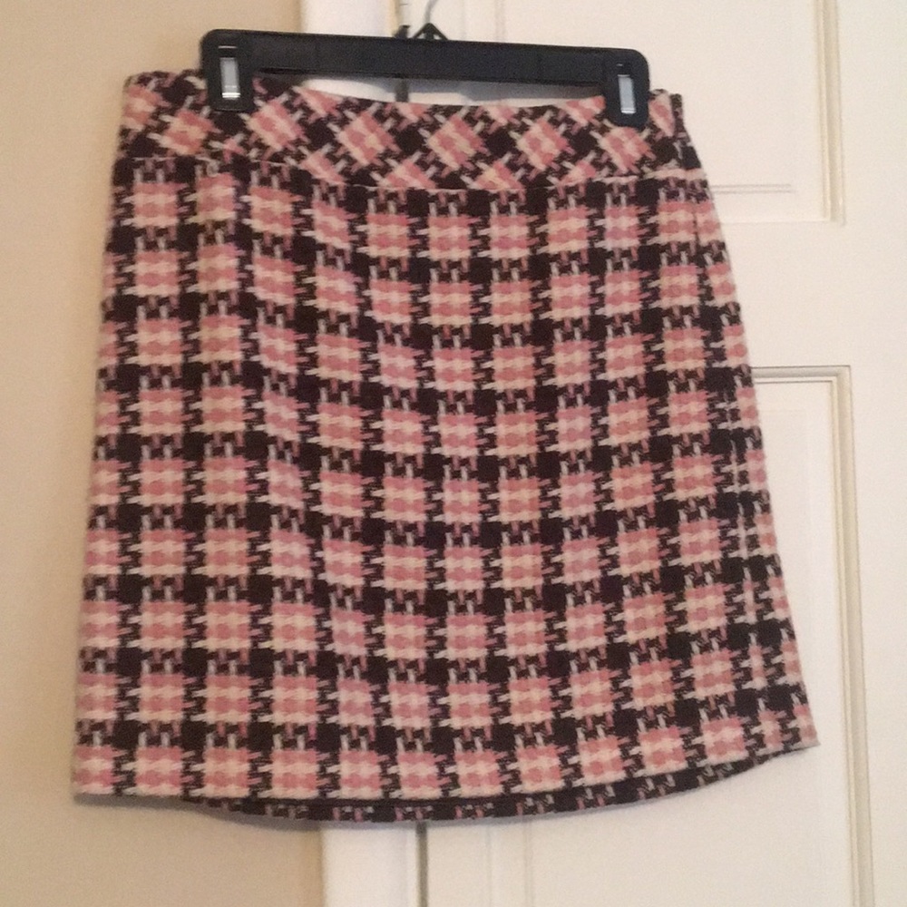 LOFT woven brown and pink skirt.